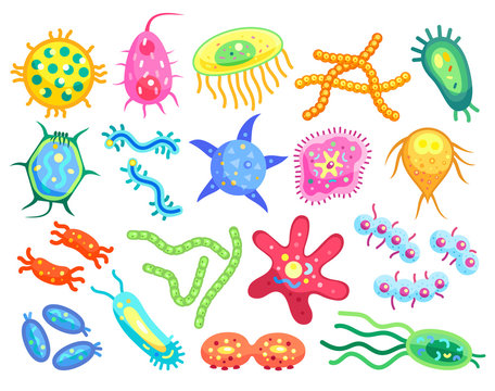 Little Dangerous Bacteria for Illustrative Poster