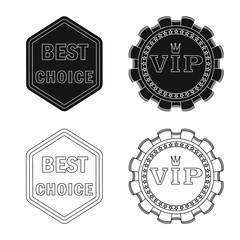 Fototapeta premium Isolated object of emblem and badge symbol. Collection of emblem and sticker vector icon for stock.