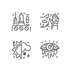 Simple set of allergy icons. Premium medicine symbol collection. Vector illustration. Line allergic pictogram pack.