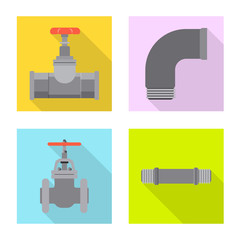 Fototapeta premium Isolated object of pipe and tube symbol. Collection of pipe and pipeline vector icon for stock.