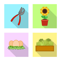 Vector design of farm and agriculture sign. Collection of farm and plant vector icon for stock.