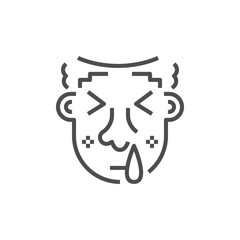 Simple allergy icon. Premium medicine symbol.Health vector illustrations. Line ill sign.