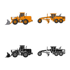 Vector illustration of build and construction symbol. Collection of build and machinery vector icon for stock.