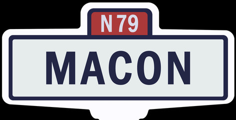 MACON - Ancien panneau entrée d'agglomération