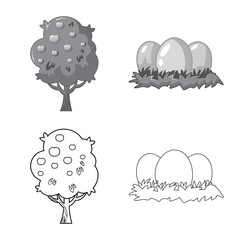 Vector design of farm and agriculture icon. Set of farm and plant vector icon for stock.
