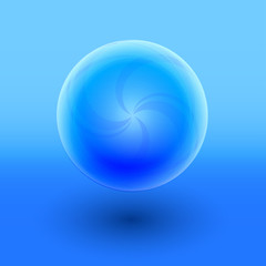 vector illustration of blue glass ball