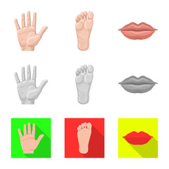 Obraz premium Vector illustration of human and part logo. Collection of human and woman stock vector illustration.