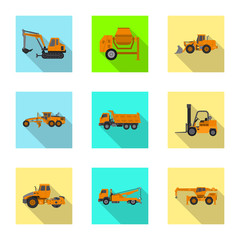 Vector design of build and construction sign. Collection of build and machinery stock vector illustration.