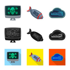 Vector design of virus and secure logo. Collection of virus and cyber stock symbol for web.