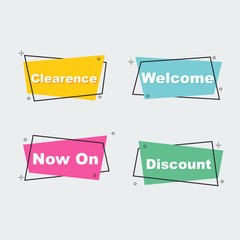 Sale, Special discount. Simple modern design ribbon, Popup, Labels, Emblems, Tags. Flat origami design Vector