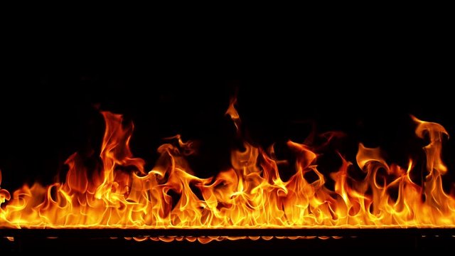 Fire line in super slow motion iso&eacute;lated on black, shooting with high speed cinema camera in 4K.