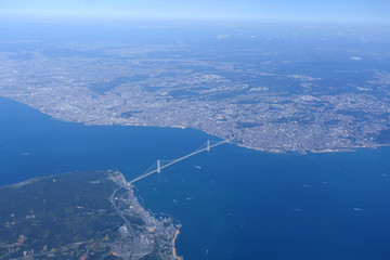 明石海峡大橋の俯瞰②