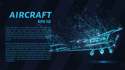 The plane of the blue glowing dots. Single-engine plane comes in to land.