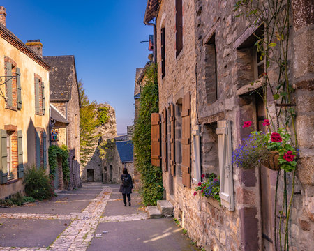 Scenes from Laval France along the Mayenne river with castles and churches