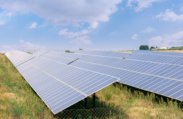 Solar panels energy. Photovoltaic technology renewable green energy concept.