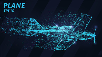 The plane of the blue glowing dots. Single-engine plane view from below.