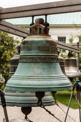 Old Church bell. Yaroslavl. Russian Federation. Bell established on the monastery grounds for review by tourists.