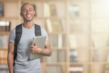 Group of Students with books isolated on white background