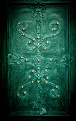 fragment of ancient metal medieval door background