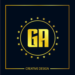 Initial Letter GA Logo Template Design