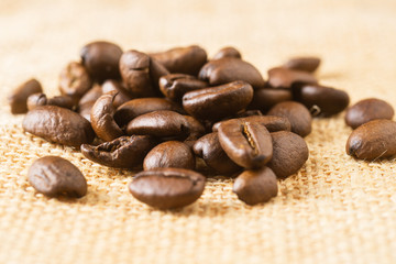 Coffee beans closeup