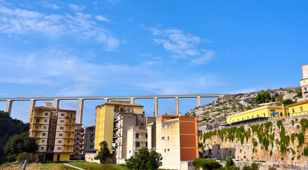 Guerrieri bridge is a viaduct road that passes south of the town of Modica sicily italy