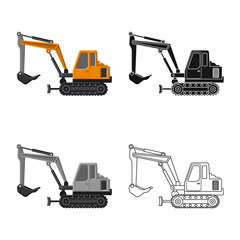 Vector illustration of build and construction icon. Collection of build and machinery stock vector illustration.