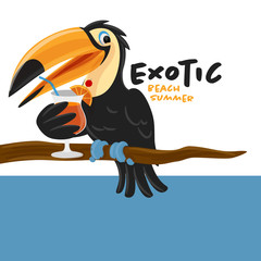 Tucan illustration summer © mollicart
