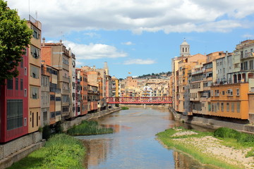 Naklejka na ściany i meble Girona. City views in summer