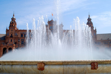 PLAZA DE ESPAÑA EN SEVILLA. ANDALUCÍA, ESPAÑA