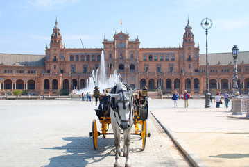 Naklejka premium PLAZA DE ESPAÑA DE SEVILLA. ANDALUCÍA, ESPAÑA