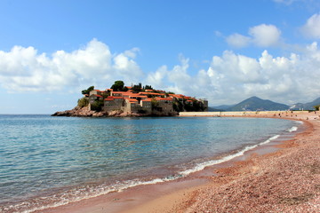 sveti stefan island in sea montenegro