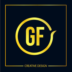 Initial Letter GF Logo Template Design