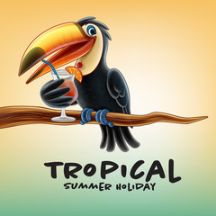 Tucan illustration summer © mollicart