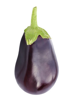 Aubergine or eggplant isolate on white background.