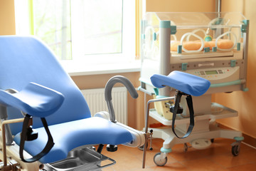 Maternity chair in examination room