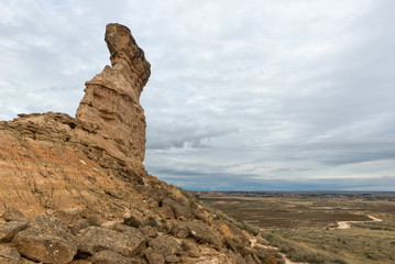 Fototapeta na wymiar Tozal de la Cobeta sandstone, Monegros in Huesca, Spain