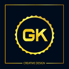 Initial Letter GK Logo Template Design