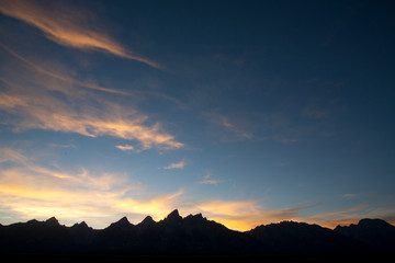 sunset in the mountains