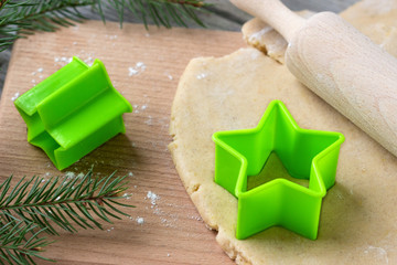 Cooking Christmas cookies gingerbread.