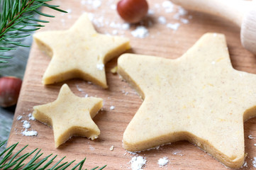 Cooking Christmas cookies gingerbread.