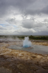 Strokkur geysir eruption, Golden Circle, Iceland