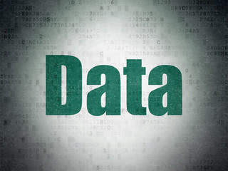 Data concept: Painted green word Data on Digital Data Paper background