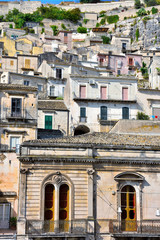 Panoramic view in Modica in the Province of Ragusa, Sicily (Sicilia), Italy