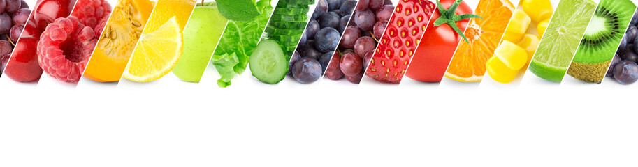 Mixed of color fruits and vegetables