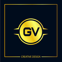 Initial Letter GV Logo Template Design