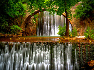 palaiokaria falls and the old bridge