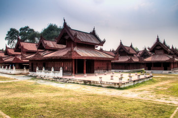 Fototapeta premium The magnificent palace in the center of Mandalay in Myanmar 