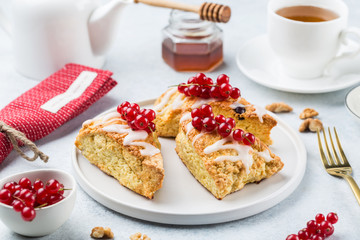 Fresh homemade scones. White background 