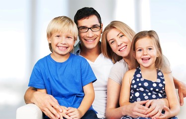 Beautiful smiling Lovely family indoors